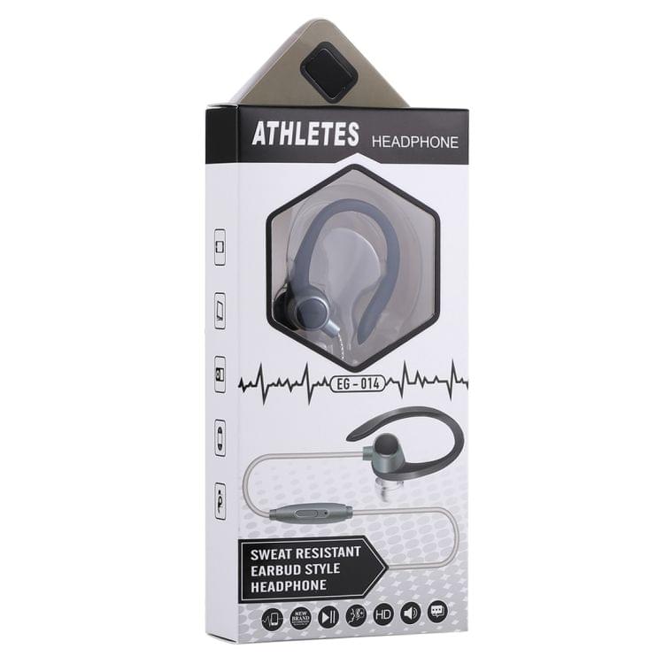 EG-014 1.2m Sweat Resistant Earbud Style Wire Control Earphone with Mic