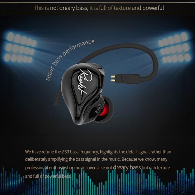 KZ ZS3 1.2m 3.5mm Hanging Ear Sports Design In-Ear Style Wire Control Earphone