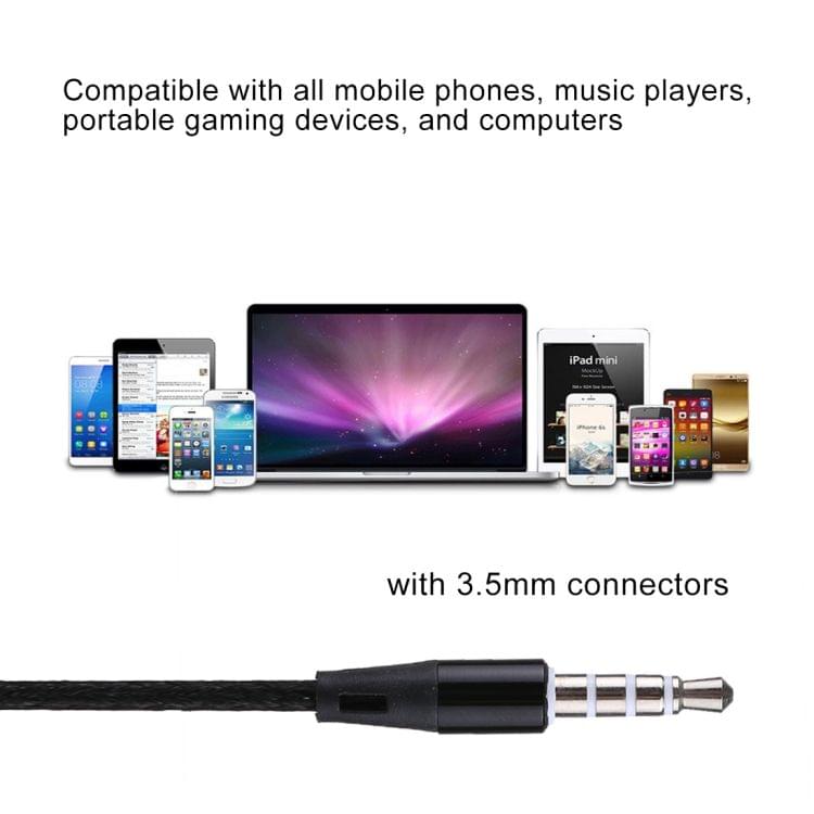 U-26 1.2m Bass Stereo Sound In-ear Wire Control Earphone with Mic