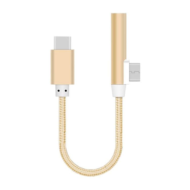 Type-C 3.5mm Aluminum Alloy + Nylon Audio Adapter, Length: 12cm