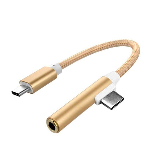 Type-C 3.5mm Aluminum Alloy + Nylon Audio Adapter, Length: 12cm