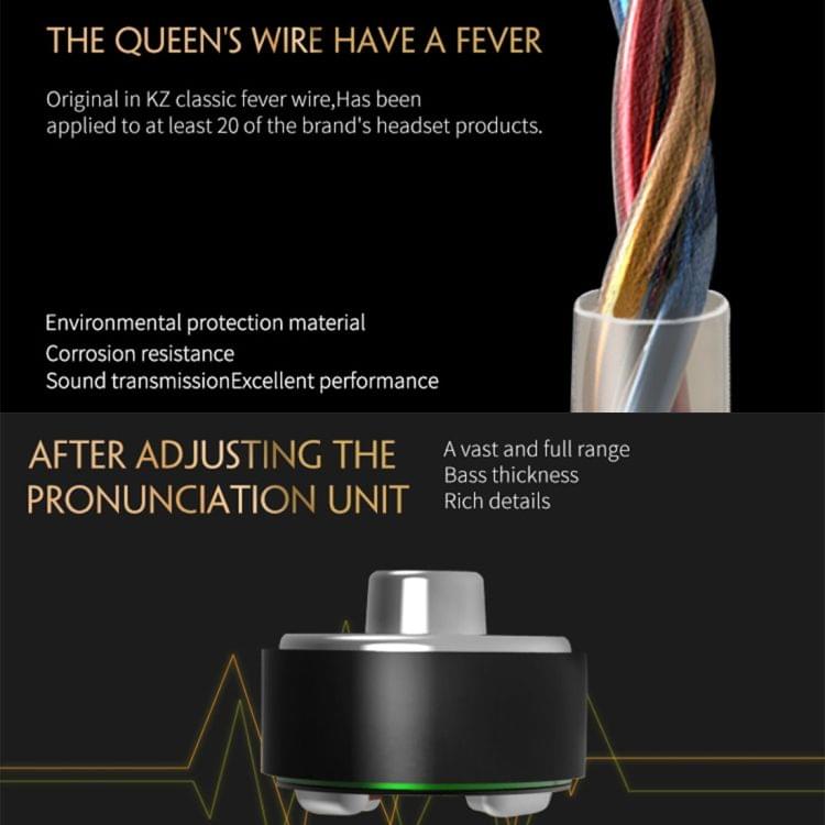 KZ ED7 3.5mm Rear Mesh Bamboo Design In-Ear Style Wire Control Earphone