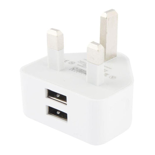 UK Plug 5V 2.1A Dual Port USB Charge Adapter for Galaxy Note III / N9000 / N7100 / i9500 / i9300 and Other Devices(White)