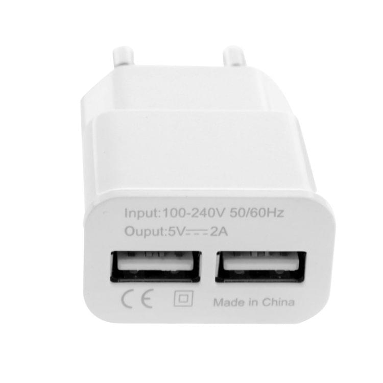 5V 2A EU Plug Dual USB Charger Adapter for Galaxy S5 / S4 / Note 4 / Note 8.0