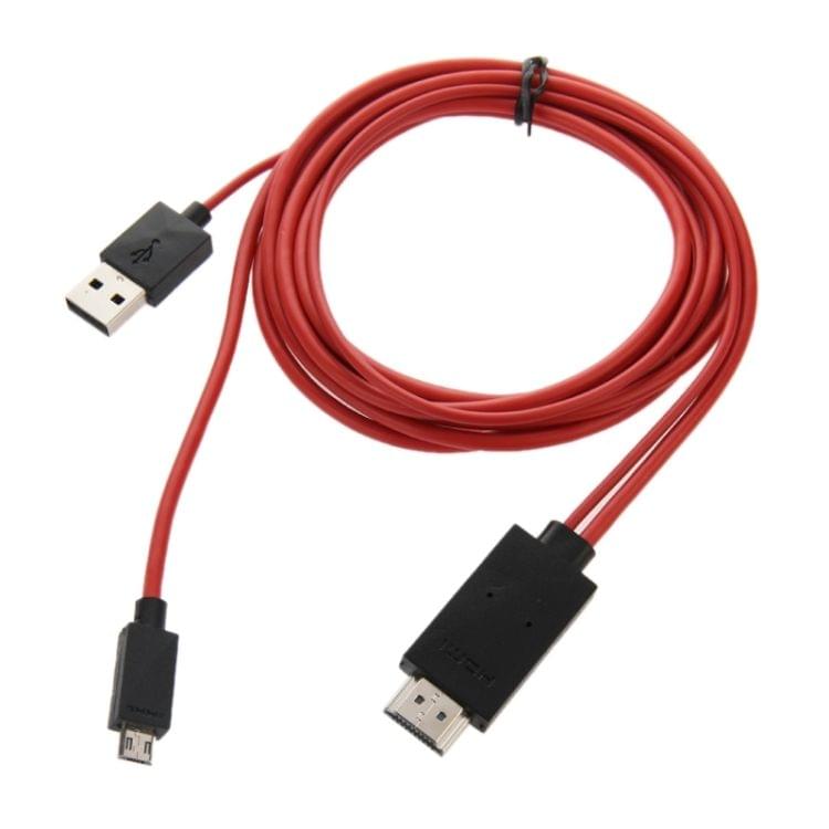 2m Full HD 1080P Micro USB MHL + USB Connector to HDMI Adapter HDTV Adapter Converter Cable