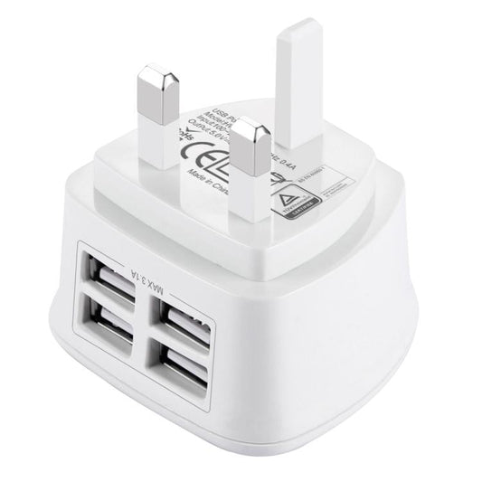 [BS Certificate] HAWEEL UK Plug 4 USB Ports Max 3.1A Travel Charger, Private Mold with Patent