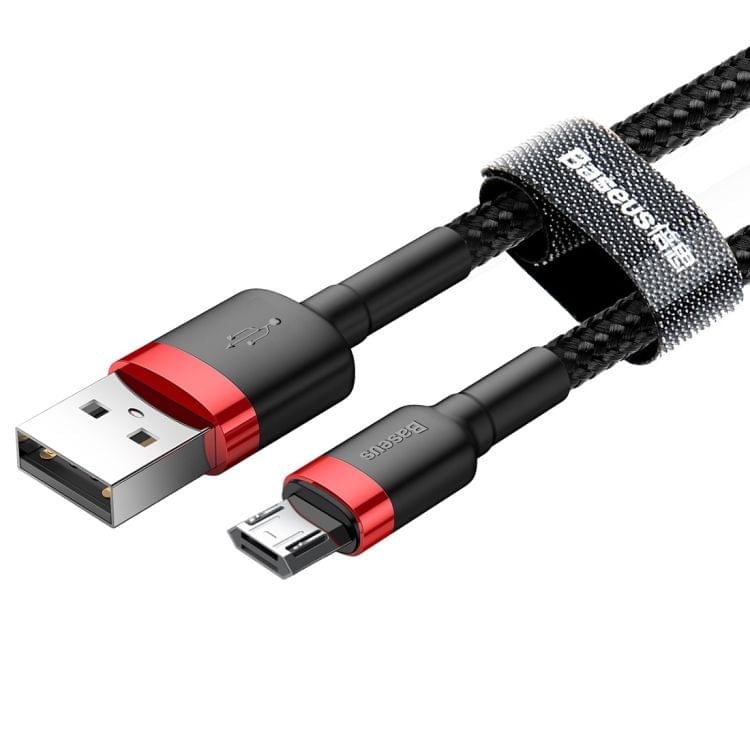 Baseus CAMKLF-B09 1m 2.4A USB to Micro USB Cafule Double-sided Insertion Braided Cord Data Sync Charging Cable