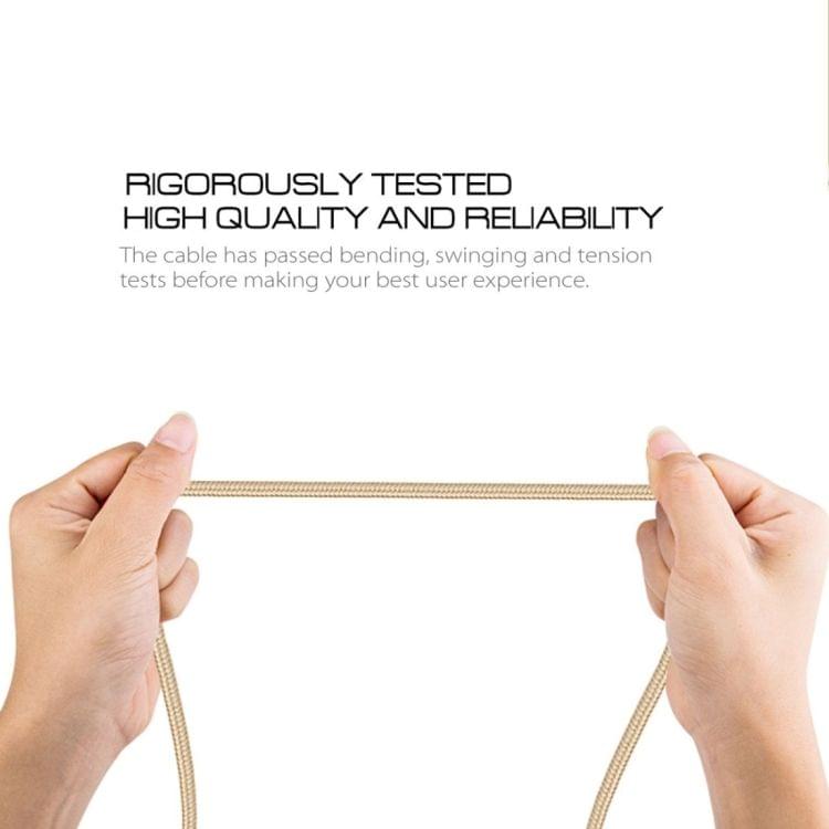 2m 3A Woven Style Metal Head Micro USB to USB Data / Charger Cable