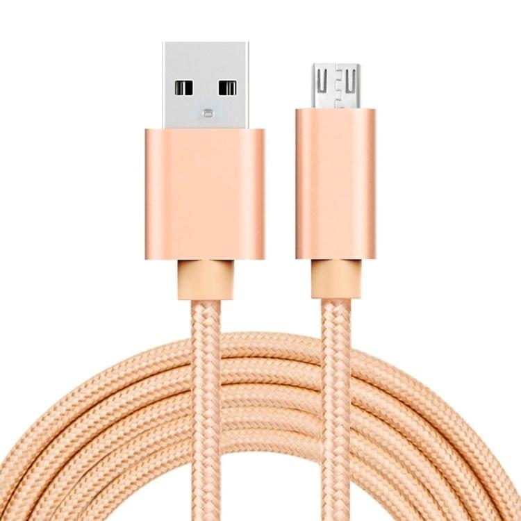 2m 3A Woven Style Metal Head Micro USB to USB Data / Charger Cable