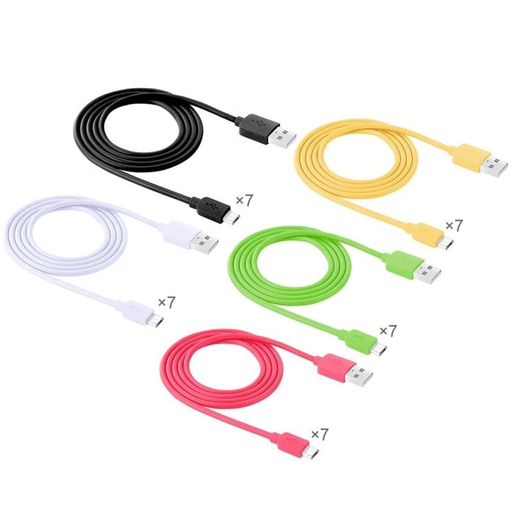 35 PCS Mixed Colors HAWEEL 1m High Speed 35 Cores Micro USB to USB Data Sync Charging Cable Kits with Candy Cans Package