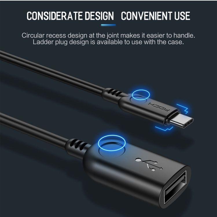 ROCK Type-C to USB 3.0 PVC Adapter Cable, Length: 1.1m