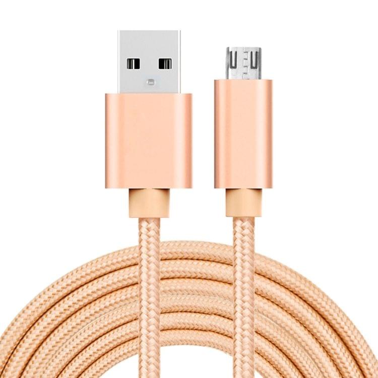 3m 3A Woven Style Metal Head Micro USB to USB Data / Charger Cable