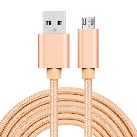 3m 3A Woven Style Metal Head Micro USB to USB Data / Charger Cable