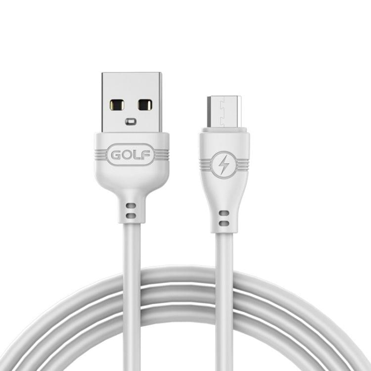 GOLF GC-63m Wineglass Style Micro USB to USB 2A Fast Charging USB Data Cable for Galaxy, Huawei, Xiaomi, HTC, Sony and Other Smartphones (White)