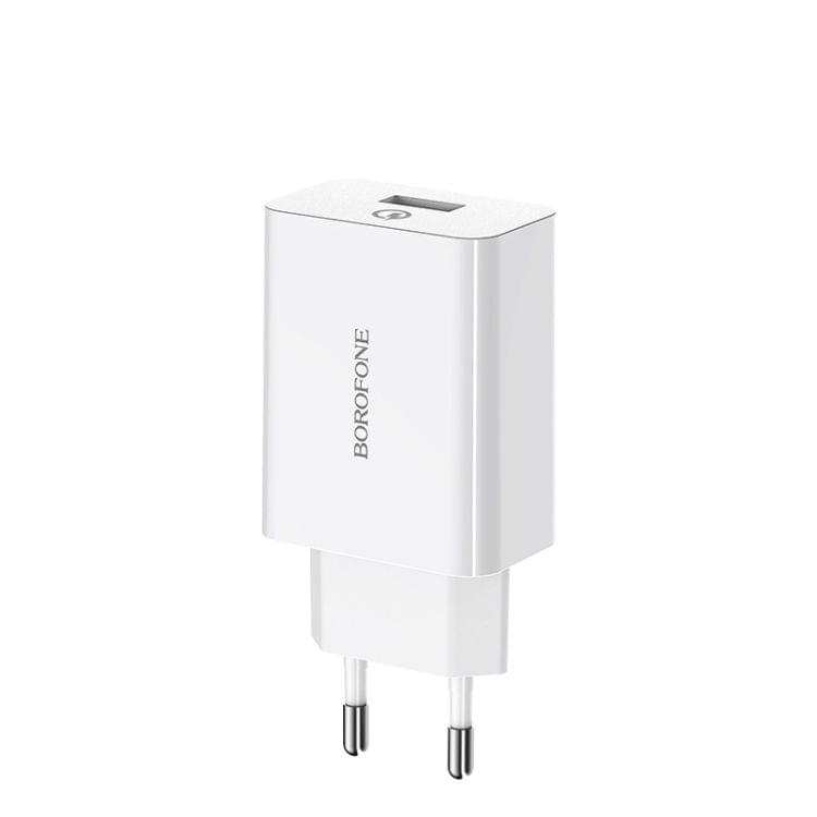 Borofone BA21A Hongtu Single Port USB QC3.0 Charger Adapter, EU Plug