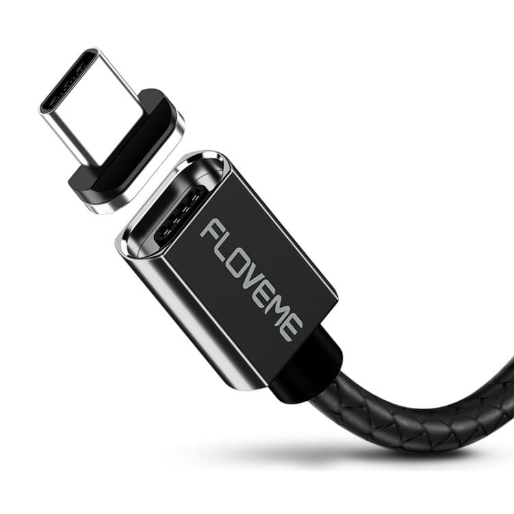 FLOVEME 1m 3A USB to USB-C / Type-C Magnetic Embossed PET Fast Charging & Data Cable