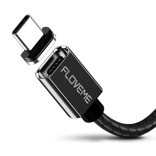 FLOVEME 1m 3A USB to USB-C / Type-C Magnetic Embossed PET Fast Charging & Data Cable