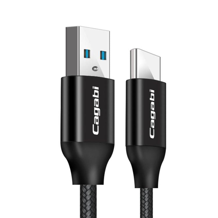 Cagabi N2 1m 2.4A Aviation Aluminum Alloy + Nylon USB to USB-C / Type-C Data Sync Fast Charging Cable