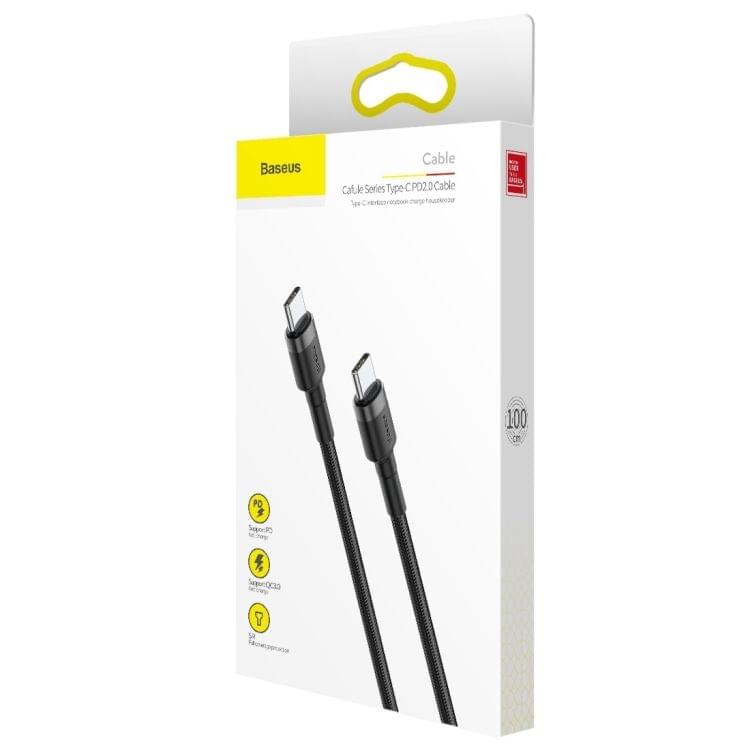 Baseus CATKLF-GG1 Cafule Series USB-C / Type-C PD 2.0 60W Flash Charge Cable, Cable Length: 1m