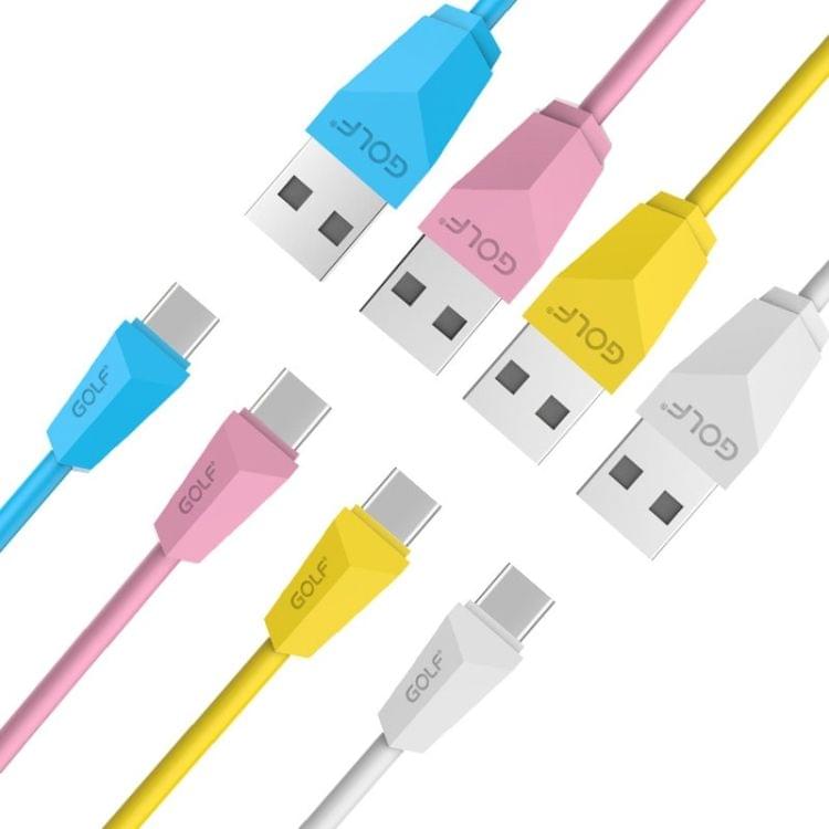 GOLF GC-27t 1m USB-C / Type-C to USB Diamond 1.5A Quick Charging USB Data Cable for Galaxy S8 & S8+ / LG G6 / Huawei P10 & P10 Plus / Xiaomi Mi 6 & Max 2 and other Smartphones (Pink)