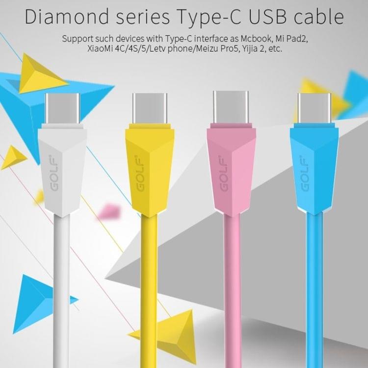 GOLF GC-27t 1m USB-C / Type-C to USB Diamond 1.5A Quick Charging USB Data Cable for Galaxy S8 & S8+ / LG G6 / Huawei P10 & P10 Plus / Xiaomi Mi 6 & Max 2 and other Smartphones (Pink)