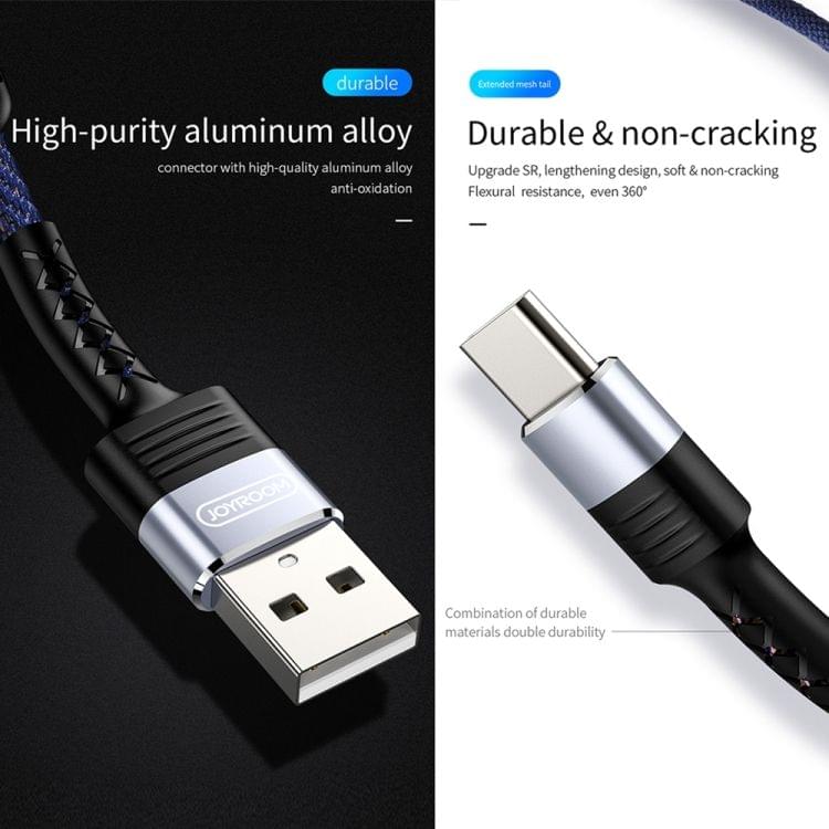 JOYROOM S-M372 USB to Type-C Portable Aluminum Alloy Magnetic Braided Data Cable, 3.4A, Length: 15cm(Black)