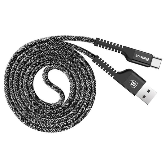 Baseus 1m Weave 9-Layer SR Anti-break Junction Cord 2A Fast Charging USB A to Type-C Data Sync Charge Cable