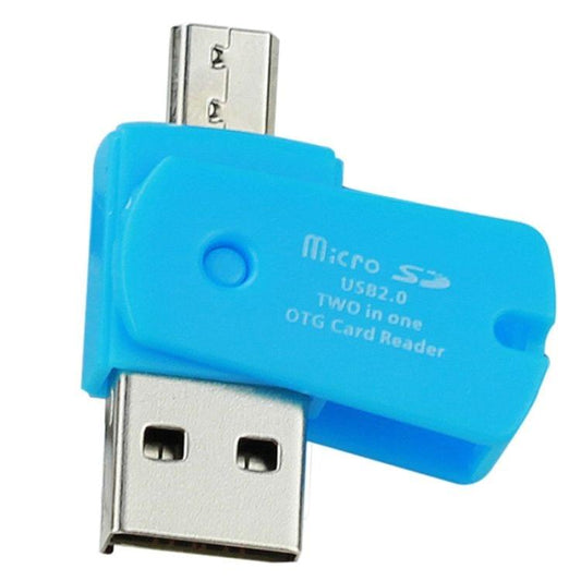 10 PCS Mini Micro USB 2.0 OTG Adapter + Micro SD / TF Card Reader for Android Phones Exteral Portable USB SD Card Reader, Color Random delivery
