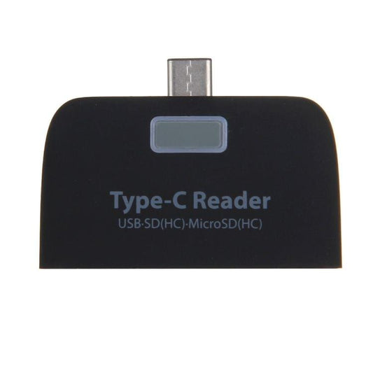 3 in 1 USB-C / Type-C 3.1 to USB 2.0 + Micro USB + SD(HC) + Micro SD Card Reader Adapter for Macbook / Google Chromebook / Nokia N1 / Letv