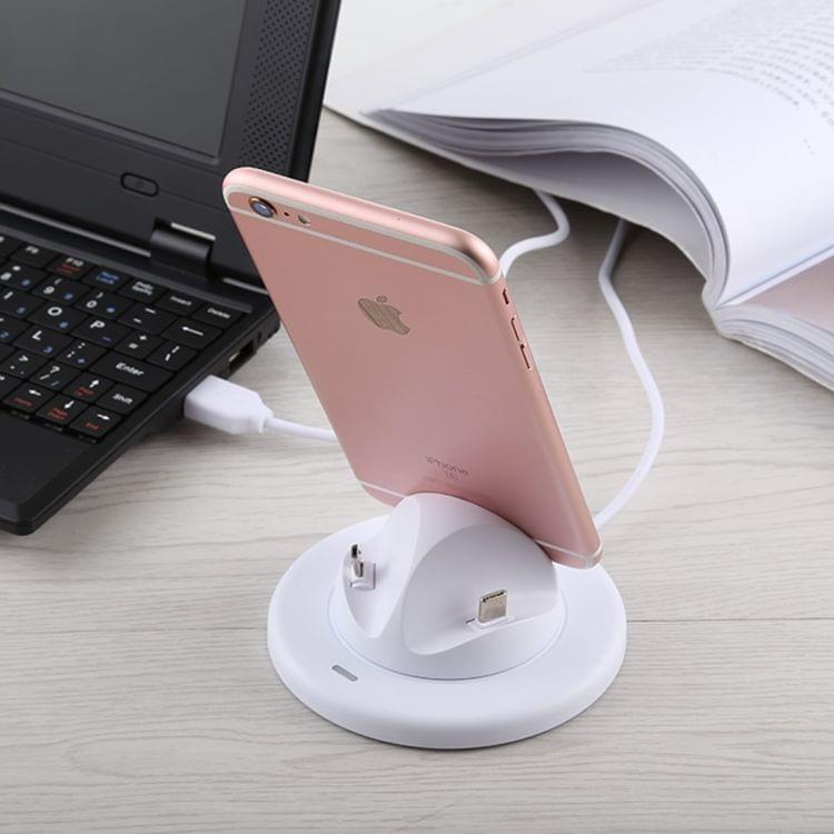 USB to 3 in 1 (8 Pin + Micro USB + USB-C / Type-C) Dock Charger Desktop Charging Data Sync Stand Station Holder with USB Cable for Android / iOS Phone