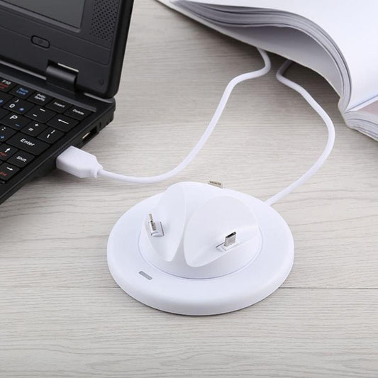 USB to 3 in 1 (8 Pin + Micro USB + USB-C / Type-C) Dock Charger Desktop Charging Data Sync Stand Station Holder with USB Cable for Android / iOS Phone