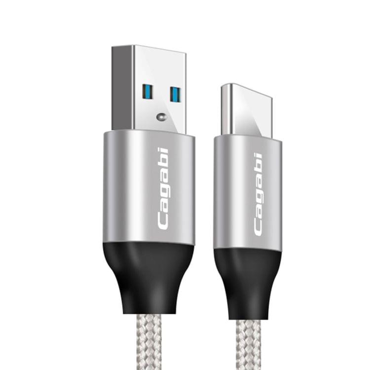 Cagabi N2-3 3m 2.4A Aviation Aluminum Alloy + Nylon USB to USB-C / Type-C Data Sync Fast Charging Cable
