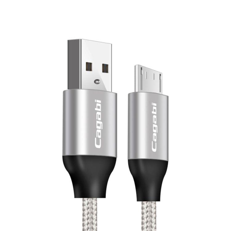 Cagabi N1 1m 2.4A Aviation Aluminum Alloy + Nylon USB to Micro USB Data Sync Fast Charging Cable