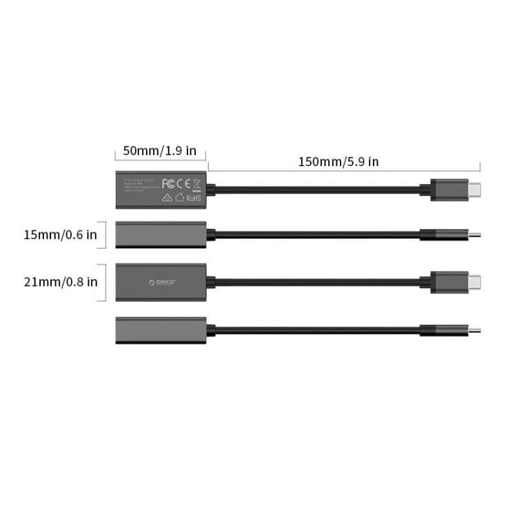 ORICO XC-R45 USB-C / Type-C to RJ45 Gigabit Ethernet LAN Network Adapter Cable, Total Length: 15cm