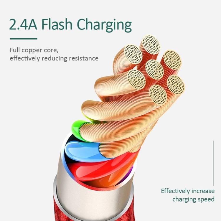 USAMS US-SJ335 U29 2 in 1 Micro USB Charging + Transmission Aluminum Alloy Magnetic Round Connector Data Cable, Length: 1m(Black)