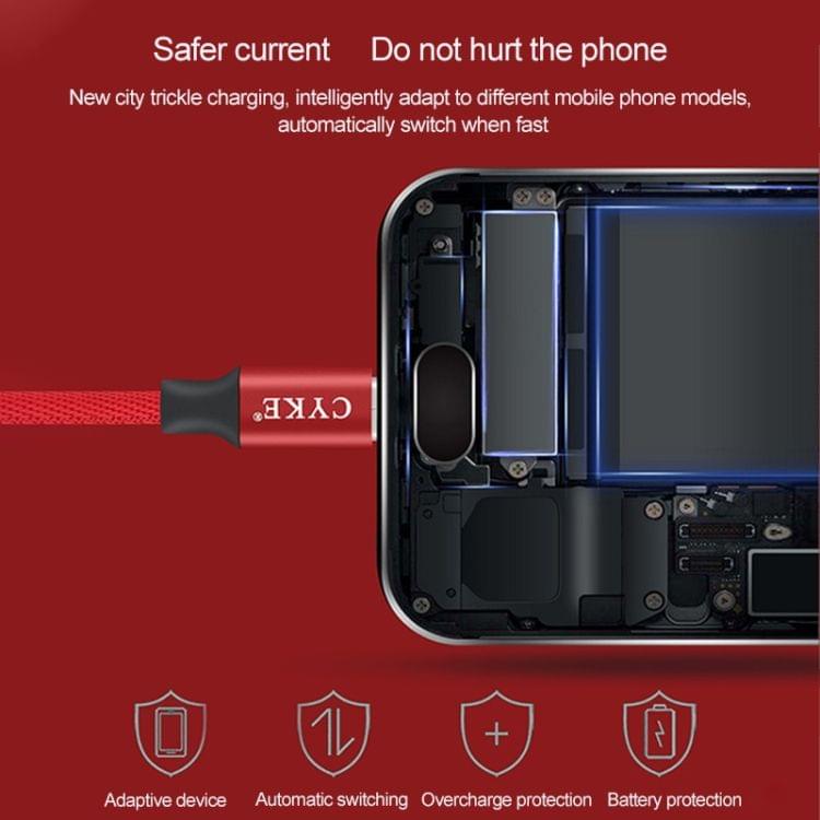 CYKE 2 in 1 2.4A Micro USB Charging + Transmission Cotton Braided Data Cable, Length: 1m(Black)