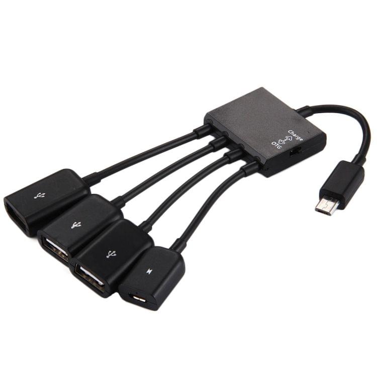 18cm 4 Ports Micro USB OTG Charge HUB Cable