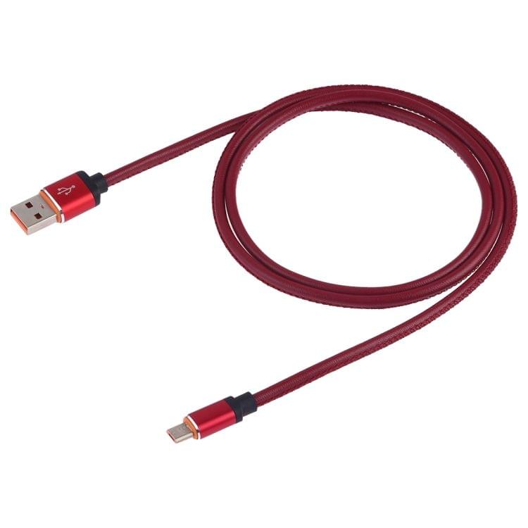 1m USB to Micro USB Leather Data Sync Charging Cable