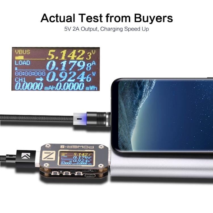 FLOVEME 1m 2A Output 360 Degrees Casual USB to USB-C / Type-C Magnetic Charging Cable, Built-in Blue LED Indicator