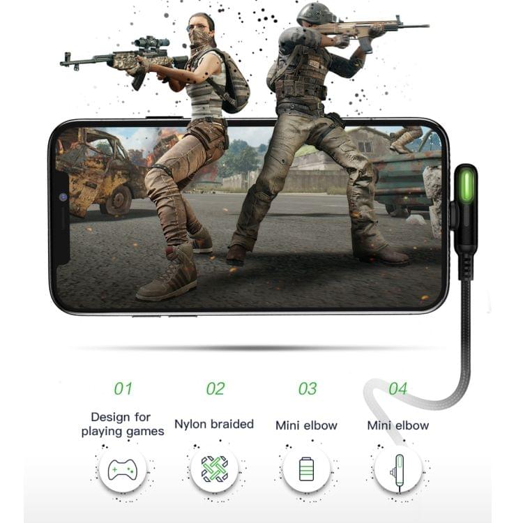 JOYROOM S-M392 Baige Series 3A USB-C to 8 Pin LED Light Game Data Cable, Length: 1.2m(White)