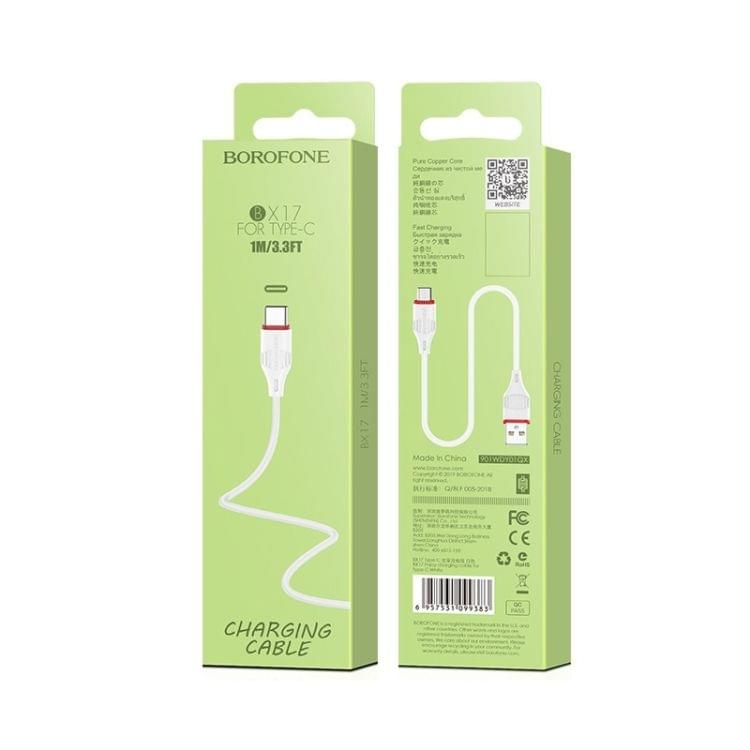 Borofone BX17 Enjoy 2A USB-C / Type-C to USB Fast Charging Cable (White)