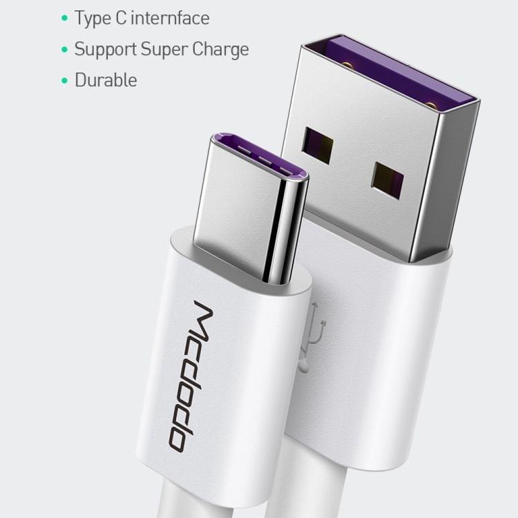 Mcdodo CA-6380 5A Element Series Type-C to USB Data Cable, Length: 1m(White)