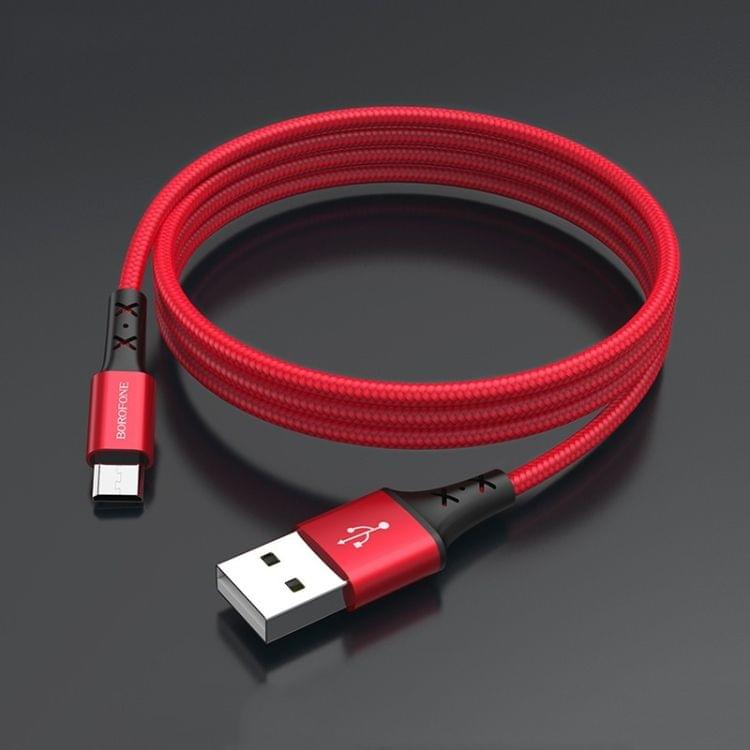 Borofone BX20 Micro USB to USB 2A Charging Data Cable for Galaxy, Huawei, Xiaomi, HTC, Sony and Other Smartphones (Red)