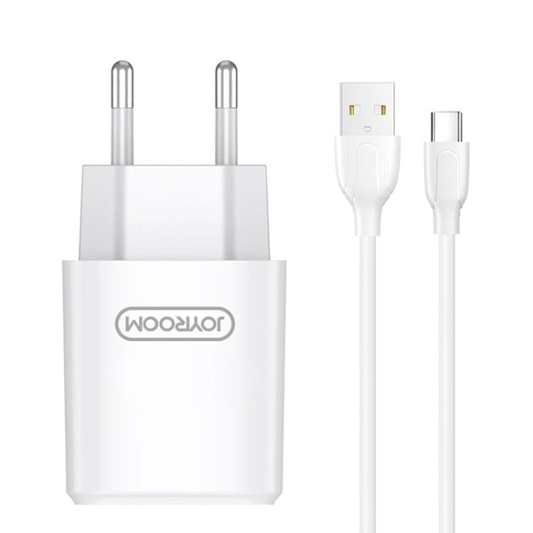 JOYROOM L-M226 2.4A Dual USB Ports Travel Charger with USB-C / Type-C Cable, EU Plug