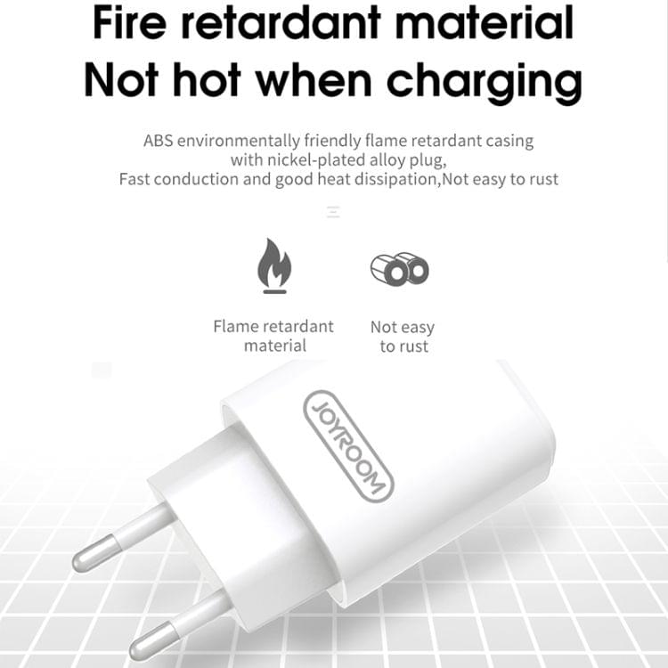 JOYROOM L-M226 2.4A Dual USB Ports Travel Charger with USB-C / Type-C Cable, EU Plug