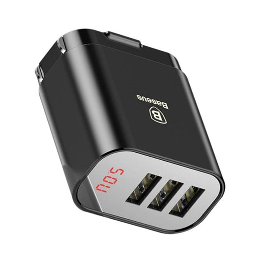 Baseus Portable 3 USB 3.4A Mirror Travel Wall Charger Adapter