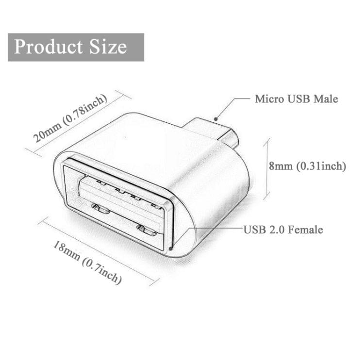 Micro USB 2.0 to USB 2.0 Adapter with OTG Function