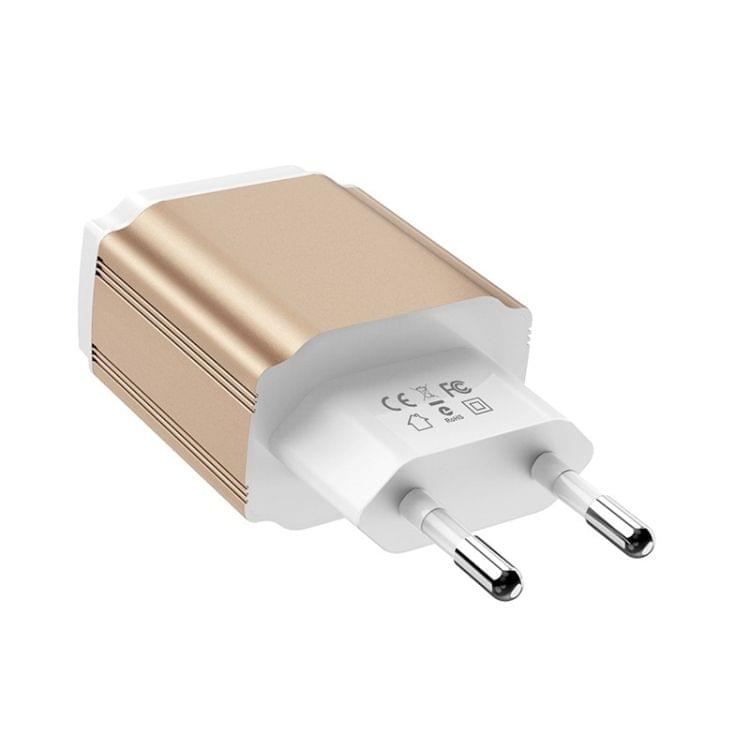 Borofone BA9A Dual USB Charger Adapter, EU Plug (Gold)