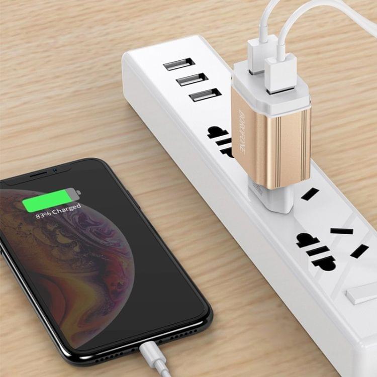 Borofone BA9A Dual USB Charger Adapter, EU Plug (Gold)