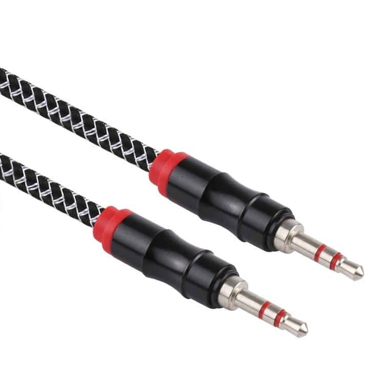 2m 3.5mm Jack Male to Male Nylon Weave AUX Cable (Black)